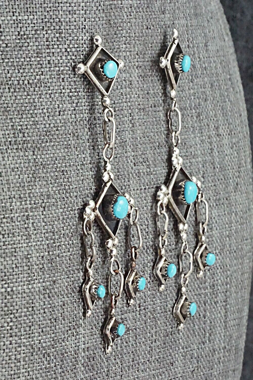 Turquoise & Sterling Silver Earrings - Verdie Booqua