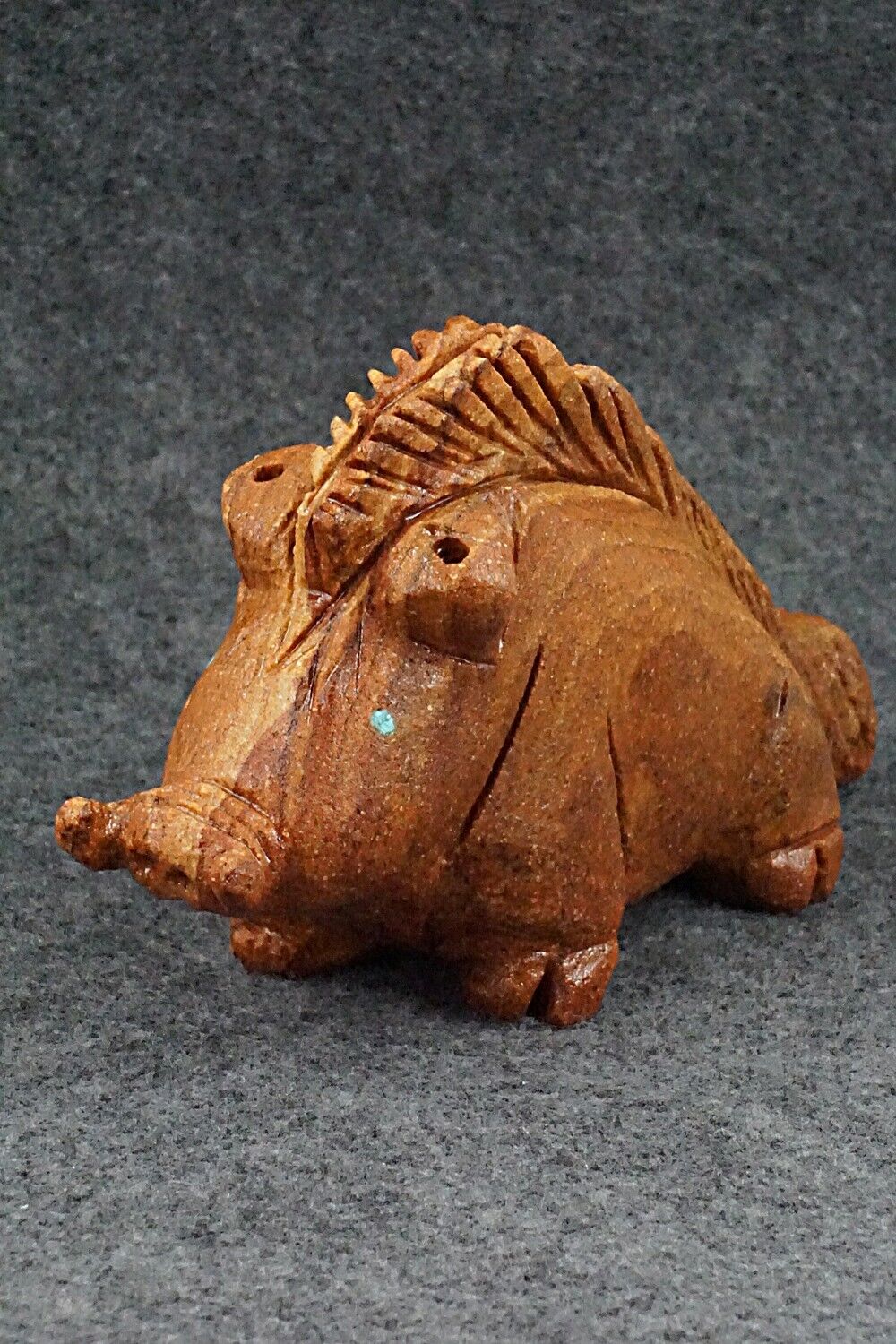 Razorback Hog Zuni Fetish Carving - Louise Ponchuella