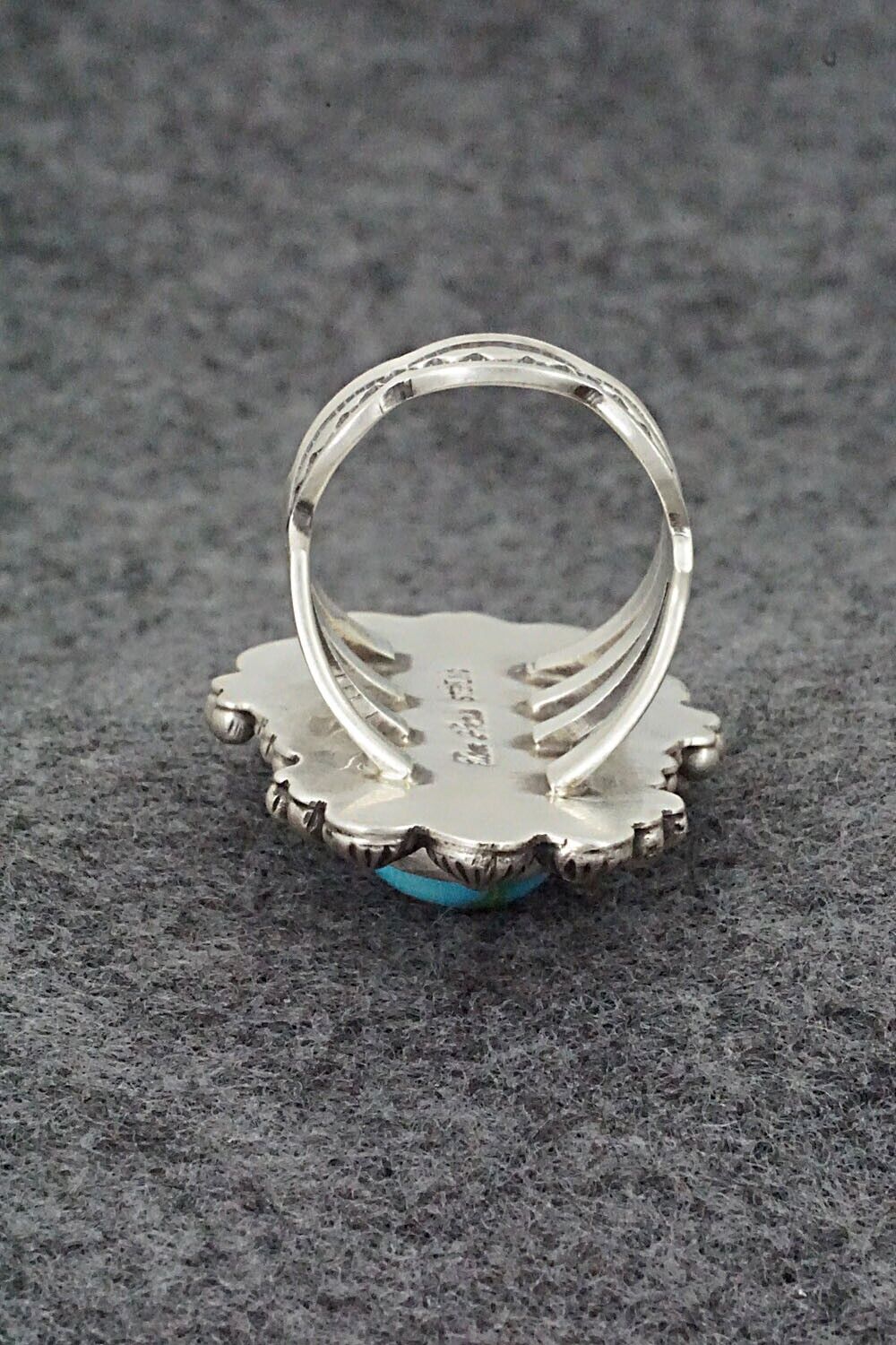 Turquoise & Sterling Silver Ring - Tom Lewis - Size 6.5