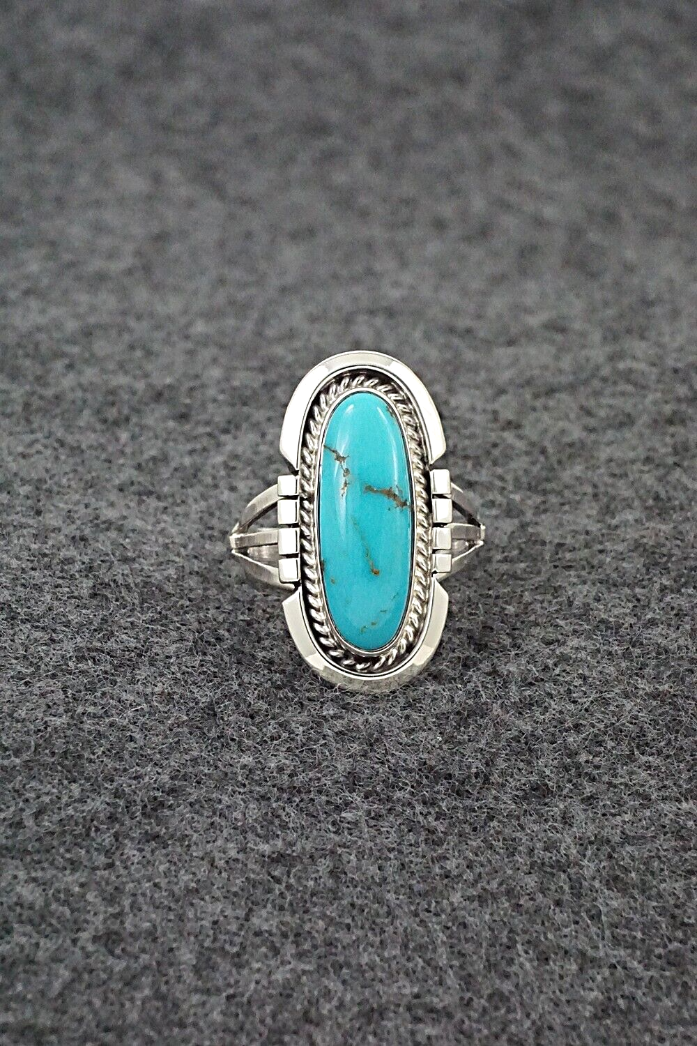 Turquoise & Sterling Silver Ring - Samuel Yellowhair - Size 6.75