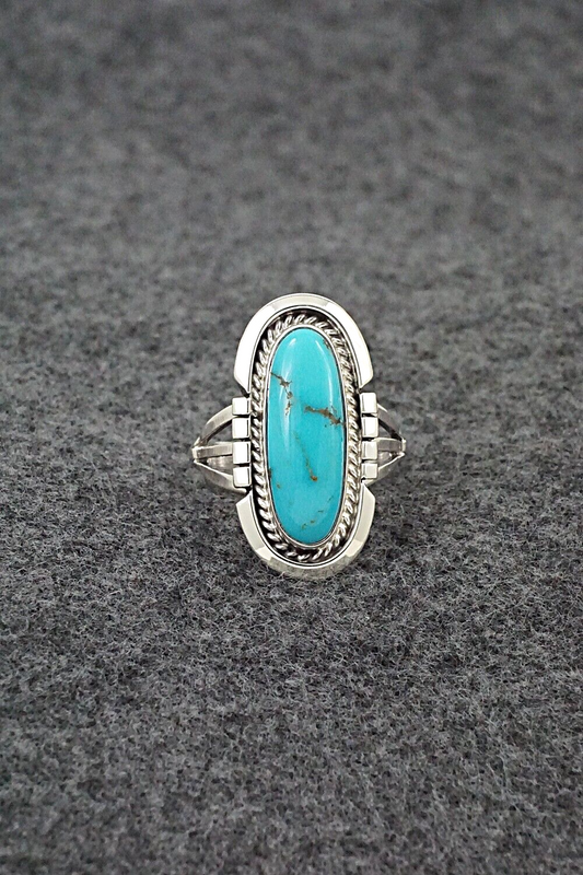 Turquoise & Sterling Silver Ring - Samuel Yellowhair - Size 6.75