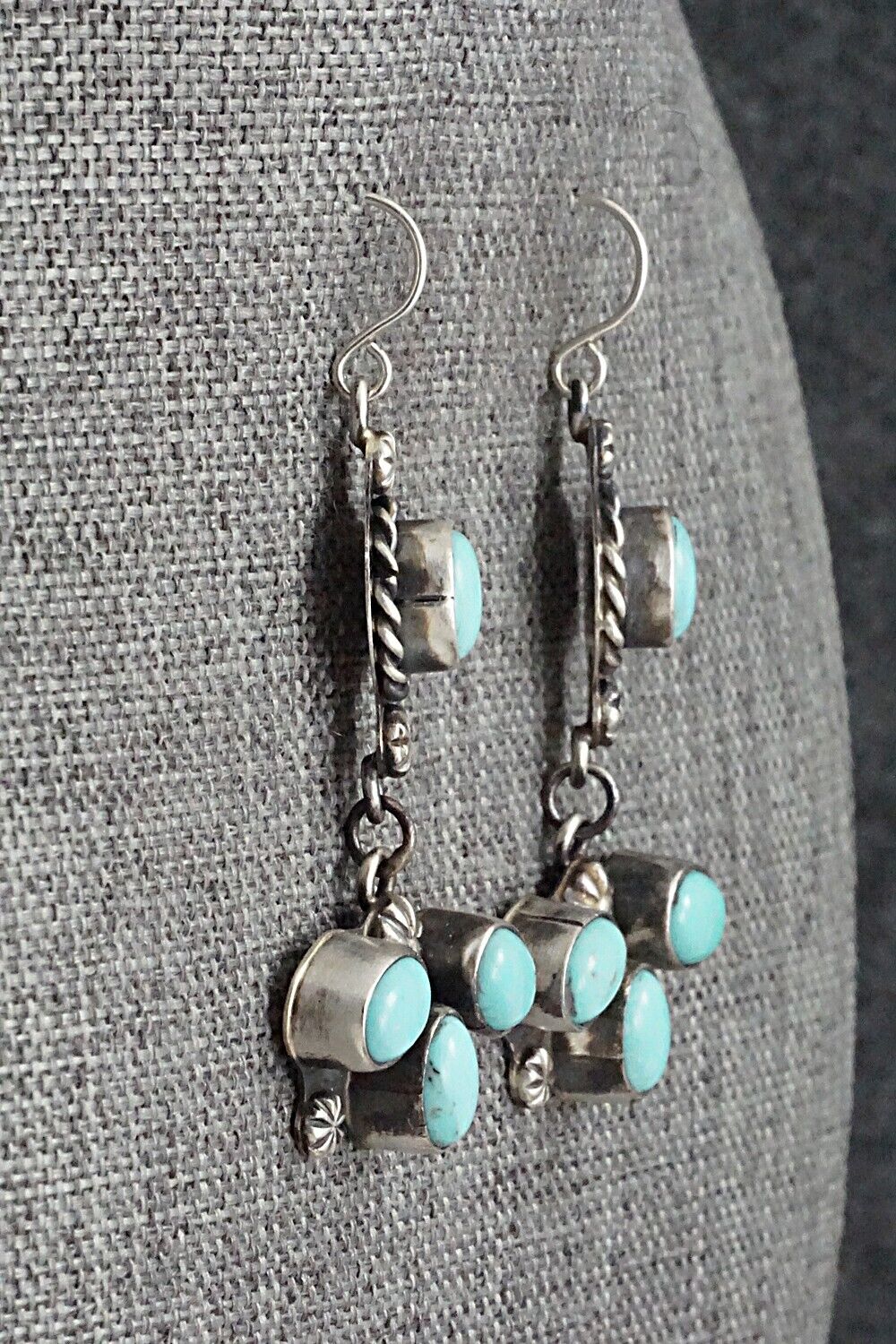 Turquoise & Sterling Silver Earrings - Wilson Dawes