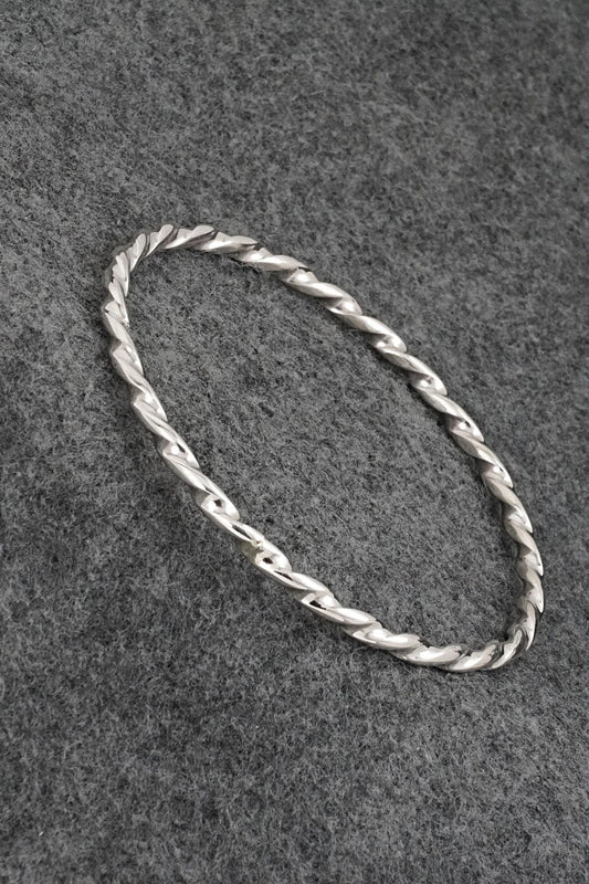 Sterling Silver Bangle Bracelet - Elaine Tahe