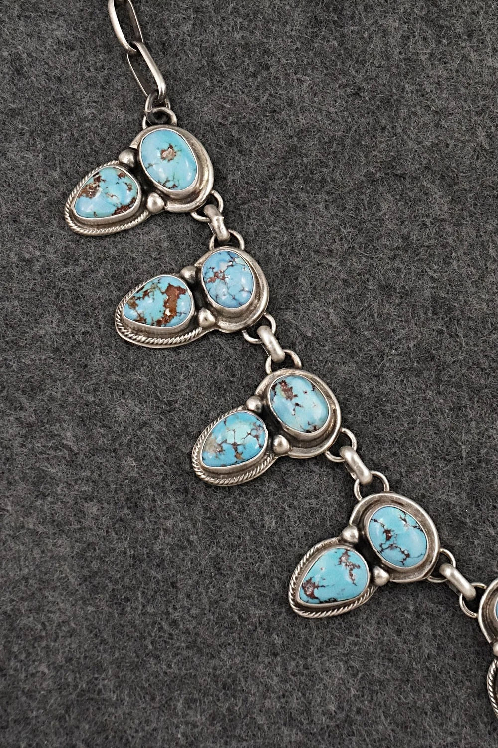Turquoise & Sterling Silver Necklace and Earrings Set - Kathleen Livingston