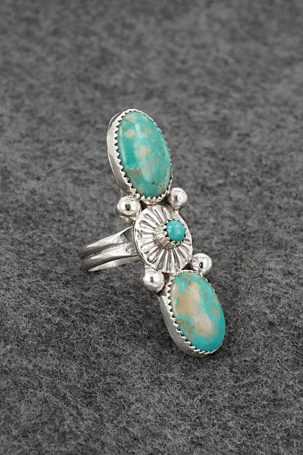 Turquoise & Sterling Silver Ring - Priscilla Reeder - Size 8