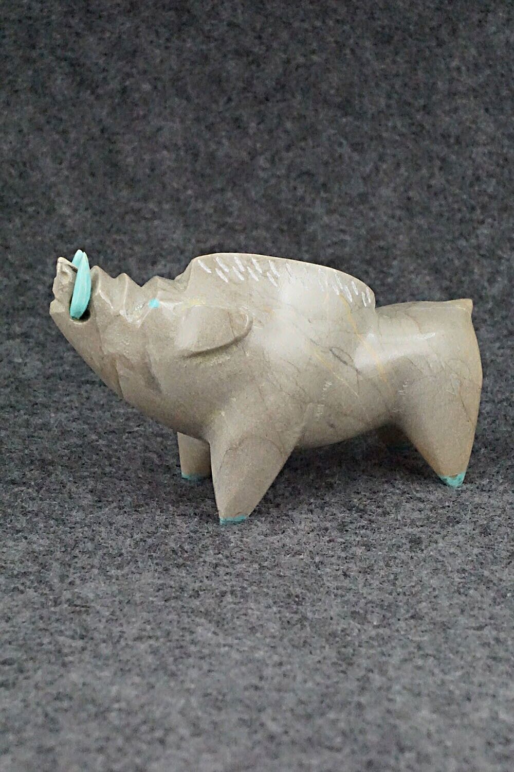 Warthog Zuni Fetish Carving - Enrike Leekya