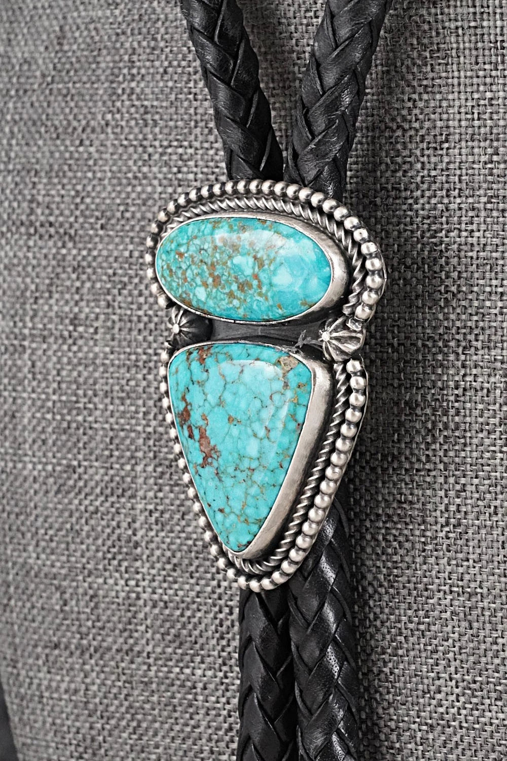 Turquoise & Sterling Silver Bolo Tie - Darrin Livingston