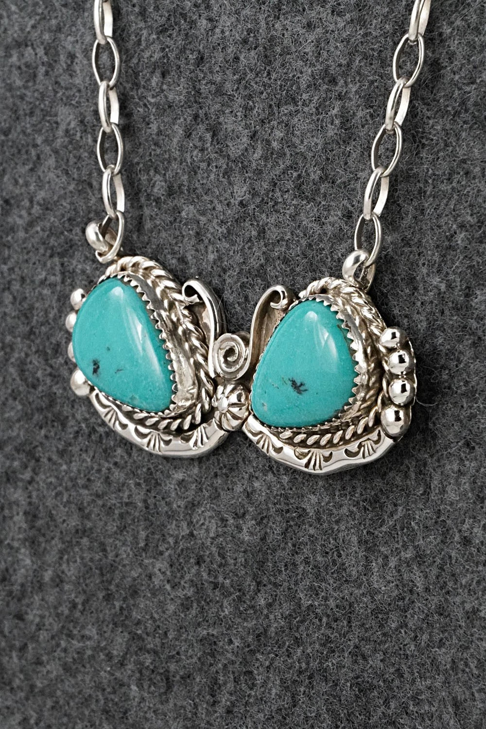 Turquoise & Sterling Silver Necklace - Phil Nez
