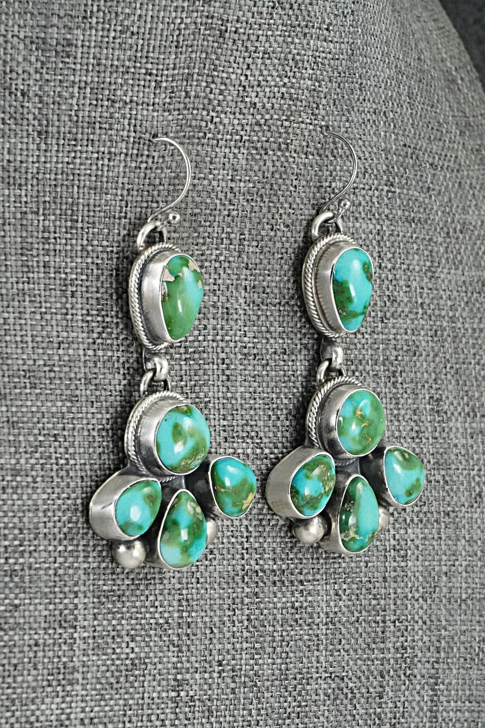 Turquoise & Sterling Silver Necklace and Earrings Set - Kathleen Livingston