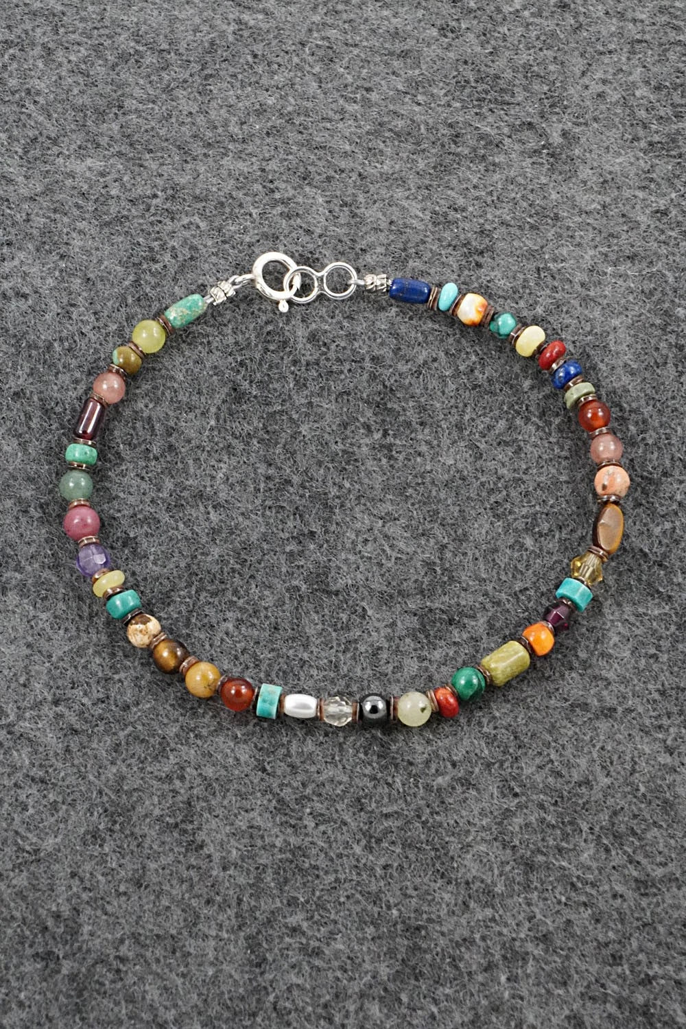 Multi-Stone & Sterling Silver Bracelet - Helen Tsosie
