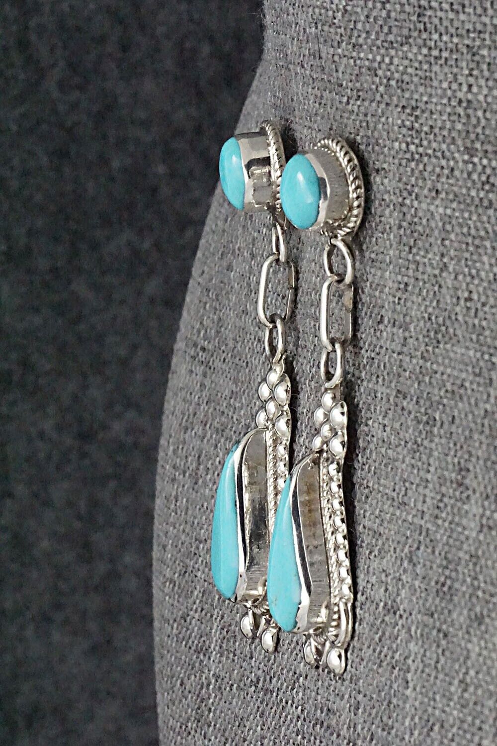Turquoise & Sterling Silver Earrings - Joanita Yatsatee