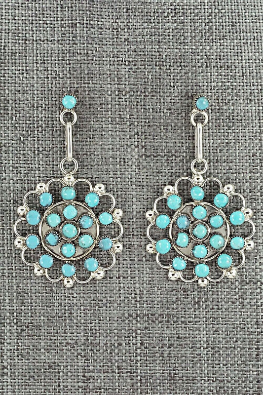 Turquoise & Sterling Silver Earrings - Yvette Kaamasee