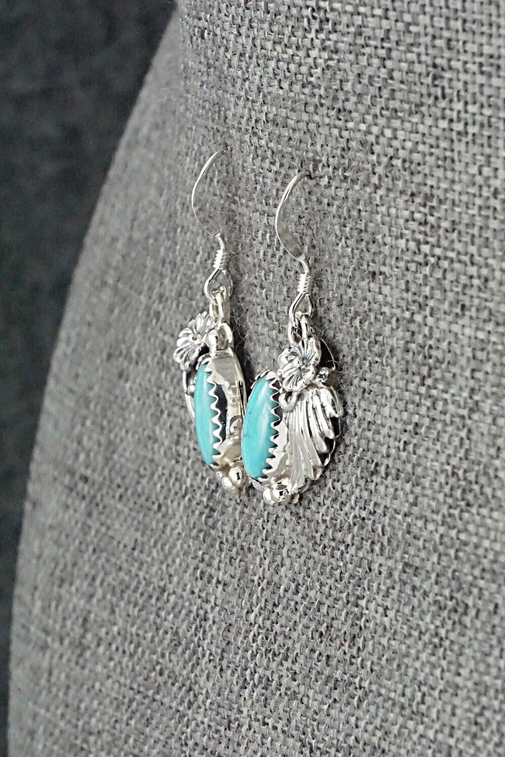 Turquoise and Sterling Silver Earrings - Andrew Vandever