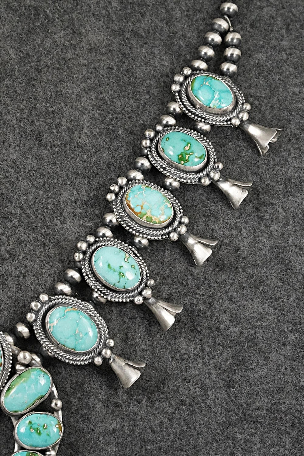 Turquoise & Sterling Silver Squash Blossom Set - Bobby Johnson