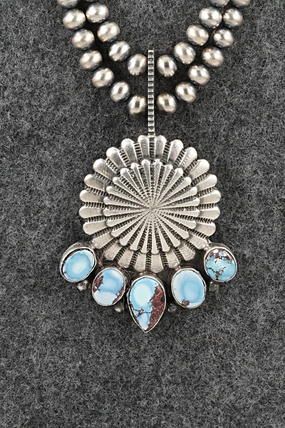 Turquoise & Sterling Silver Necklace - Tom Lewis