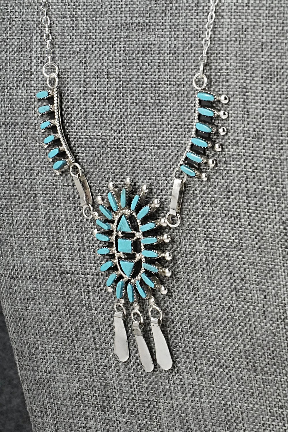 Turquoise & Sterling Silver Necklace Set - Evonne Hustito