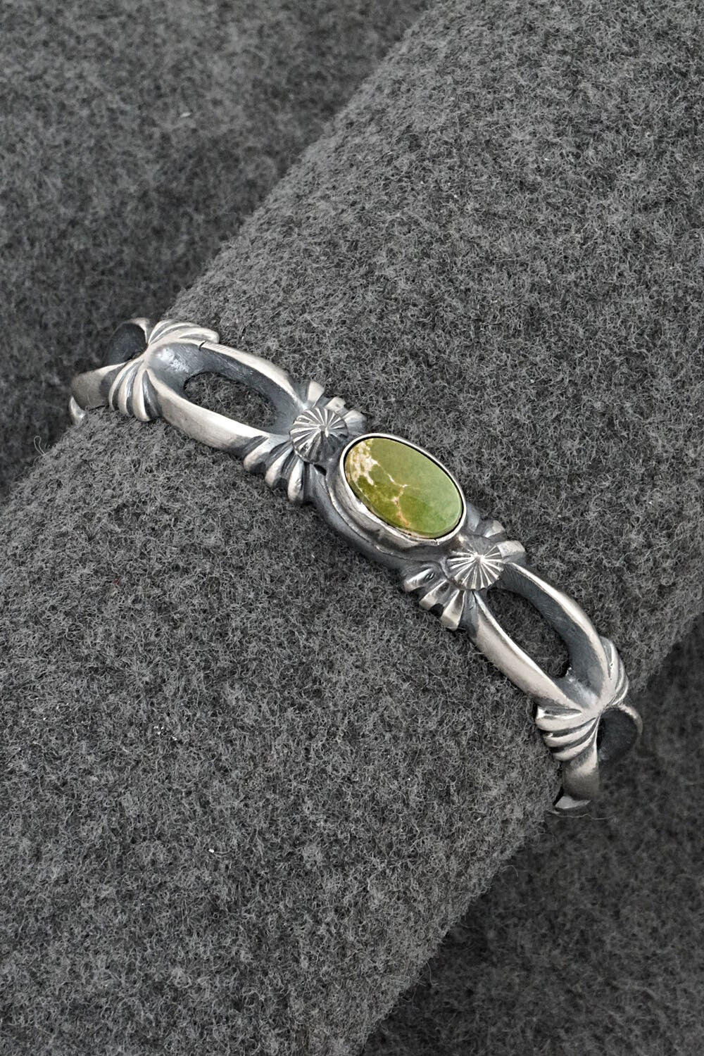 Turquoise & Sterling Silver Bracelet - Harrison Bitsue