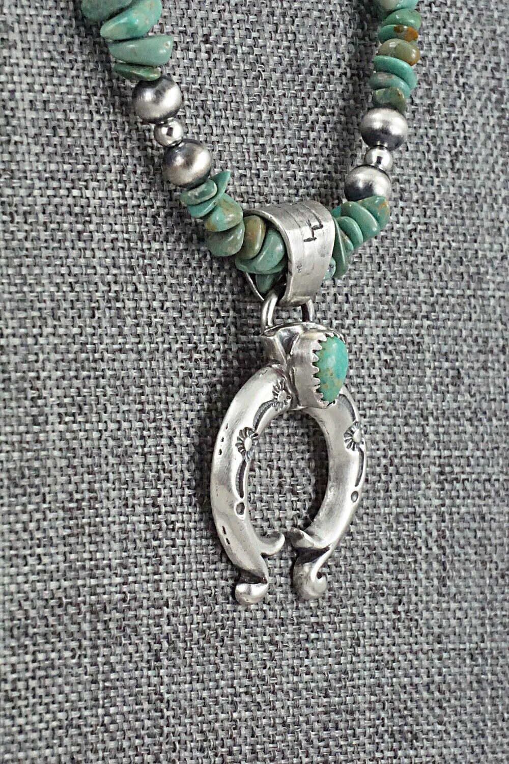 Turquoise & Sterling Silver Necklace 18" - Louise Joe