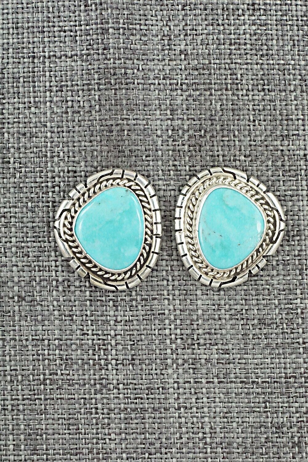 Turquoise & Sterling Silver Earrings - Peggy Skeets