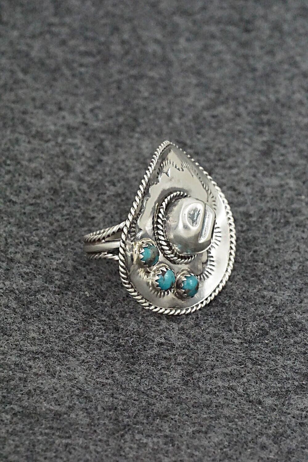 Turquoise & Sterling Silver Ring - Bobby Platero - Size 7