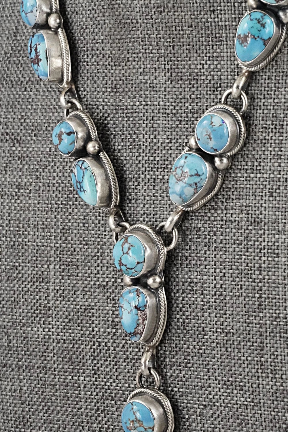 Turquoise & Sterling Silver Necklace and Earrings Set - Kathleen Livingston