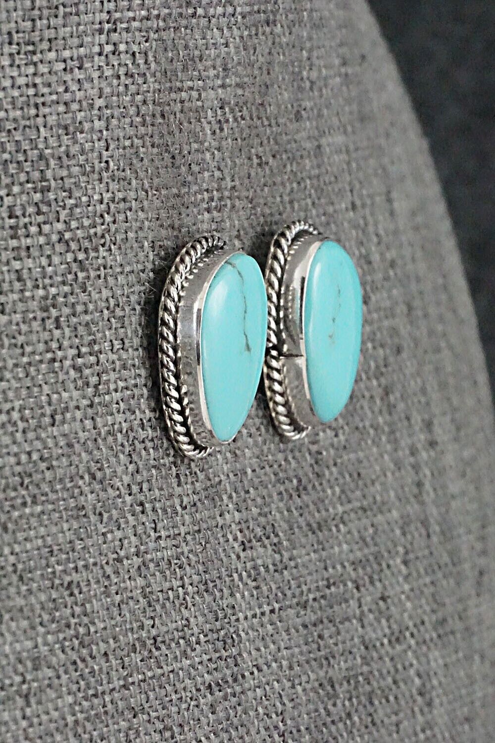 Turquoise & Sterling Silver Earrings - Marco Begaye