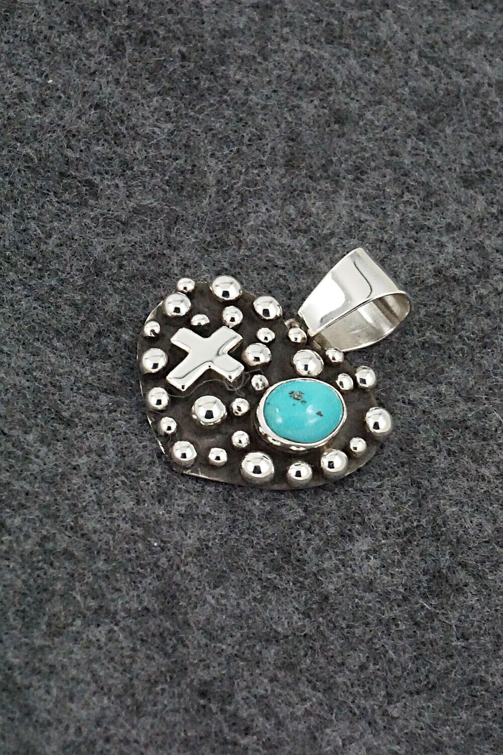 Turquoise & Sterling Silver Pendant - Raymond Coriz