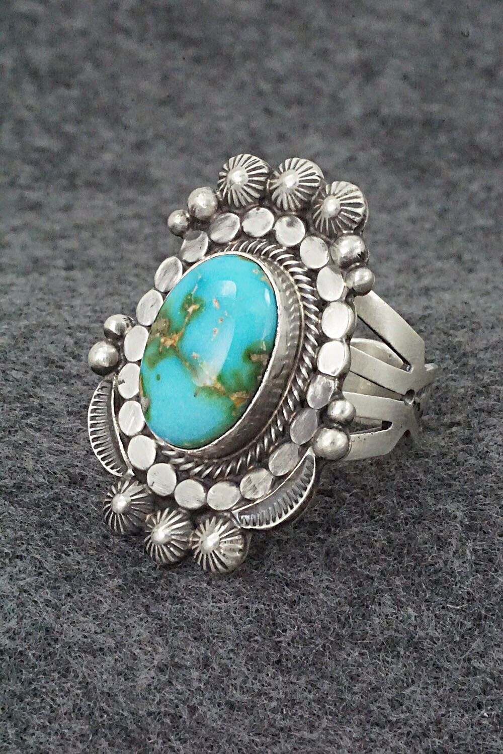 Turquoise & Sterling Silver Ring - Tom Lewis - Size 10