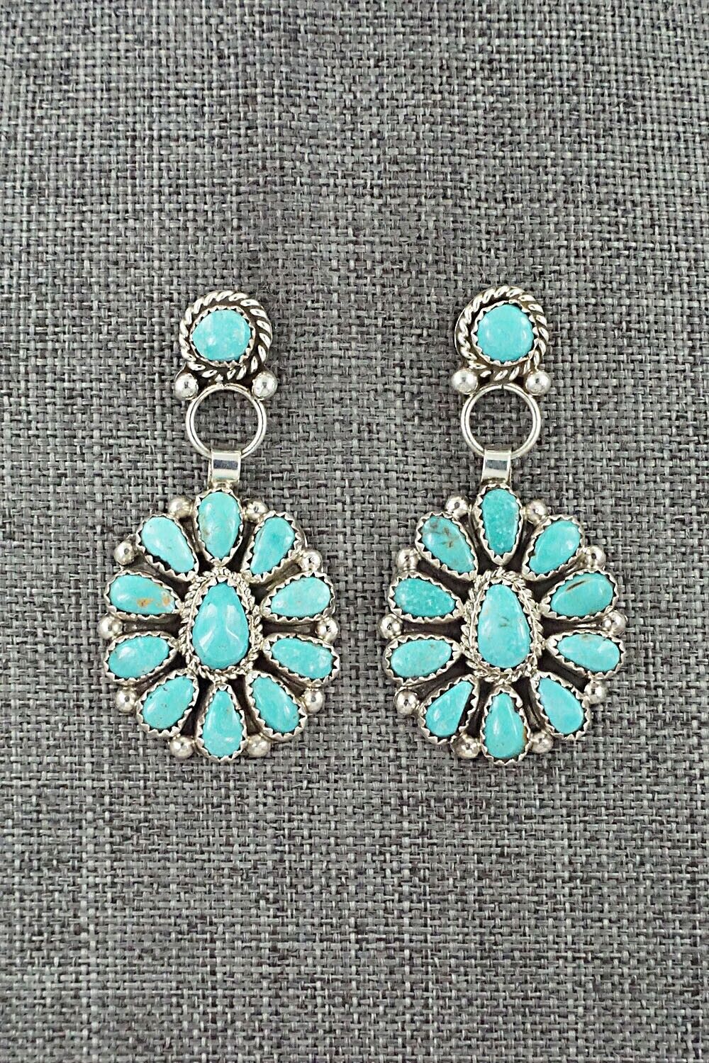 Turquoise & Sterling Silver Earrings - Eunise Wilson