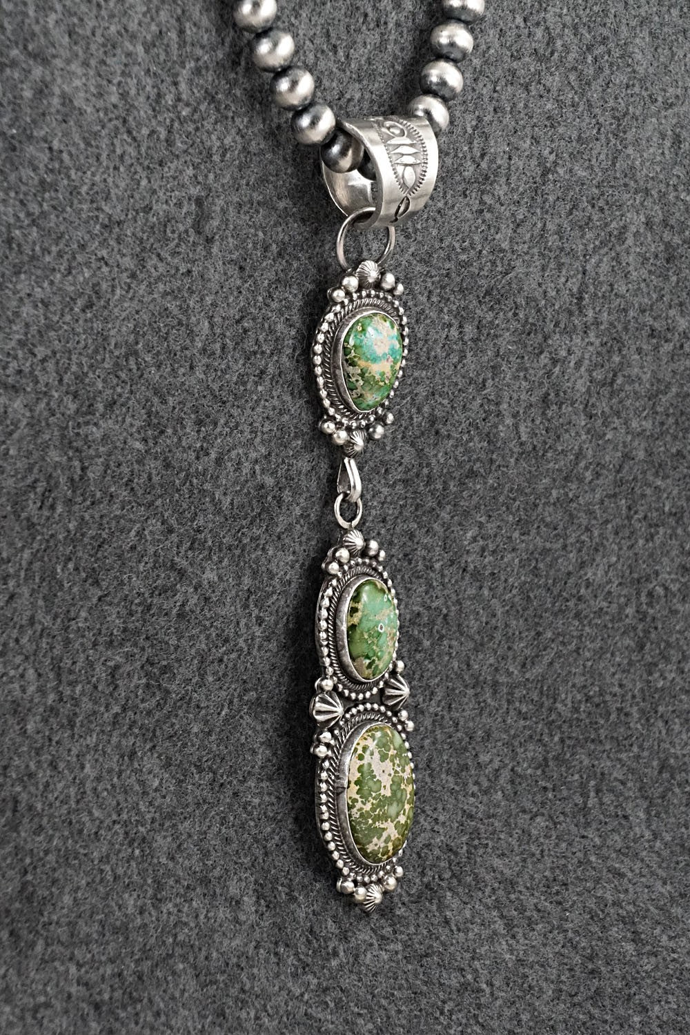 Turquoise & Sterling Silver Necklace - Tom Lewis