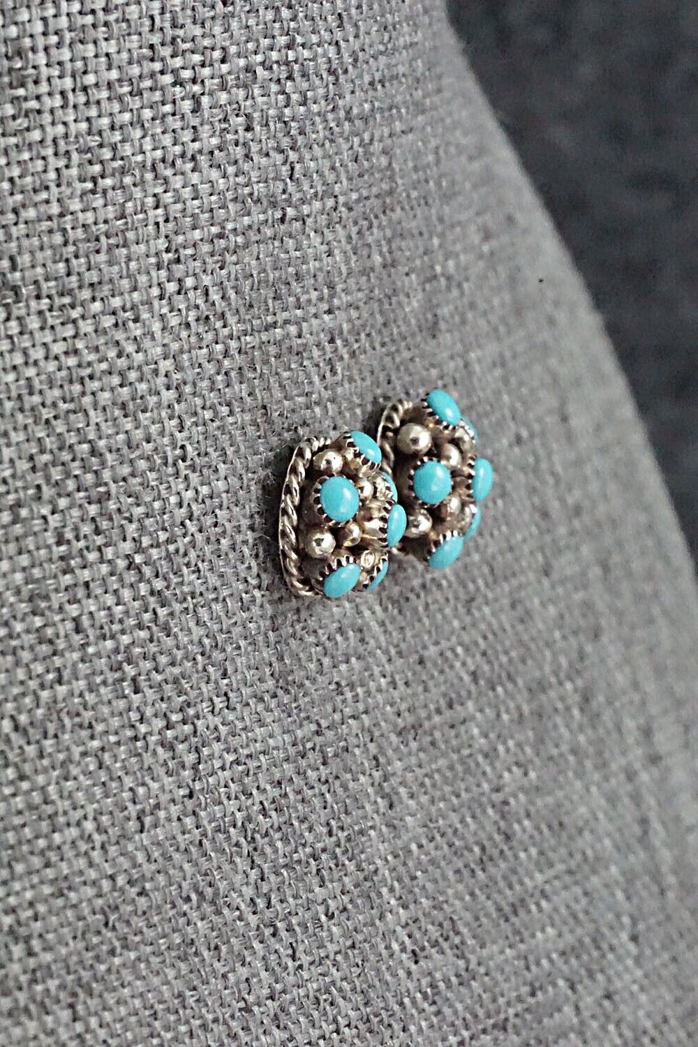Turquoise & Sterling Silver Earrings - Dickie Charlie