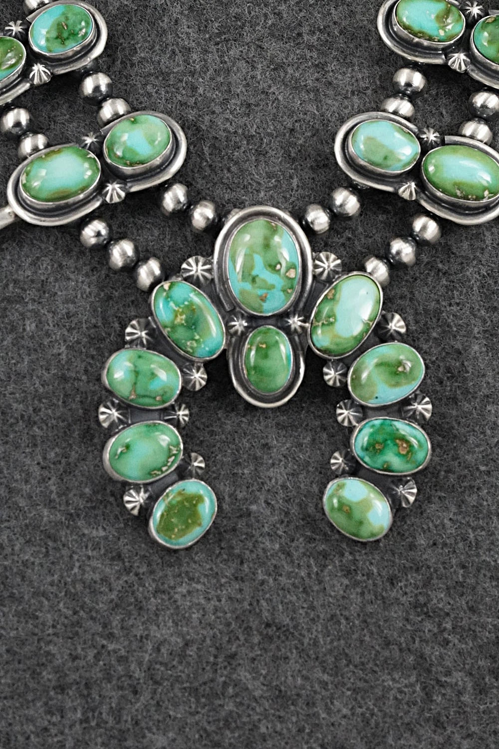 Turquoise & Sterling Silver Squash Blossom Set - Darrin Livingston