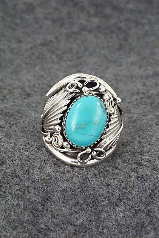 Turquoise & Sterling Silver Ring - Jeannette Saunders - Size 10
