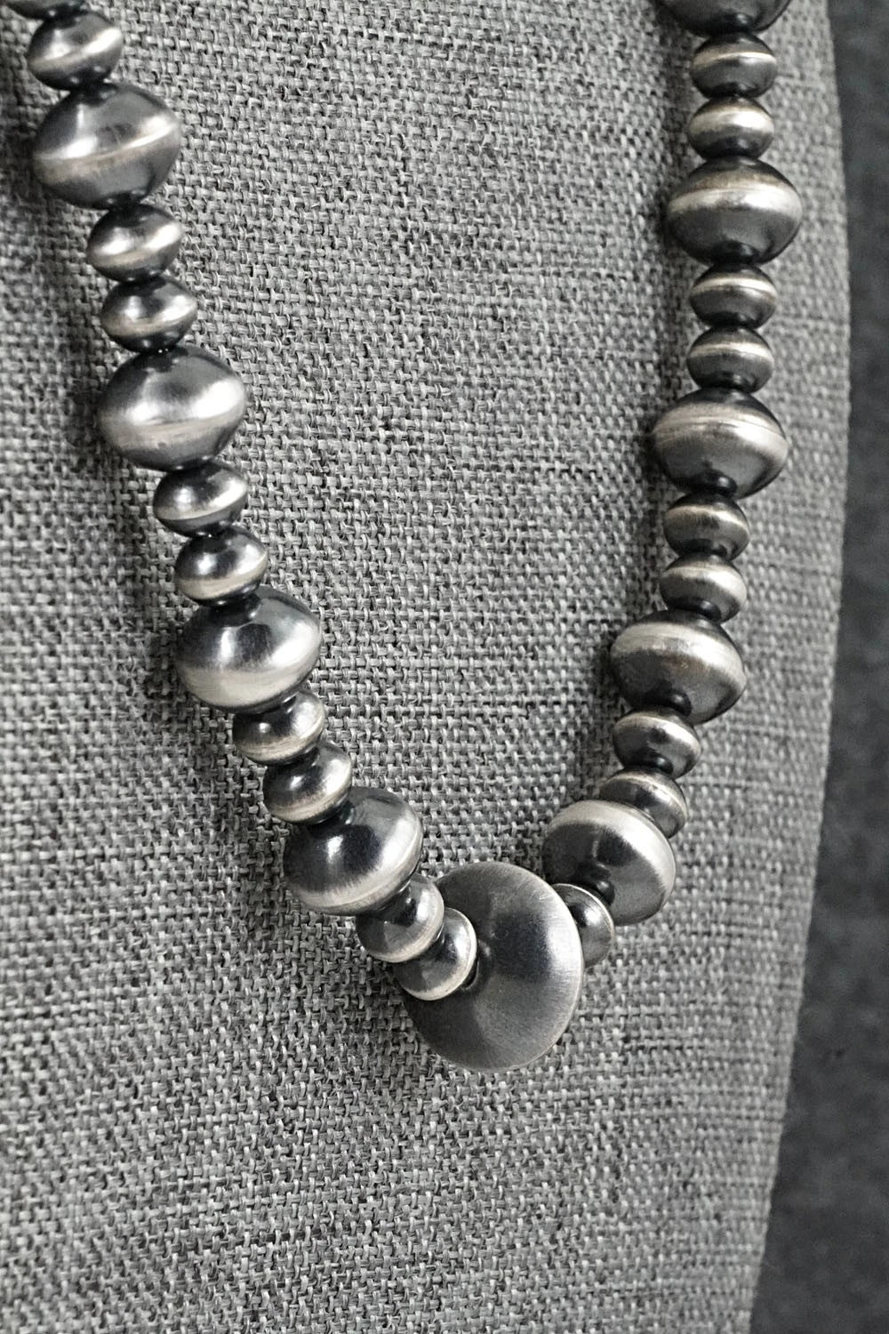 Sterling Silver Navajo Pearl Necklace 20" - Crystal Haley