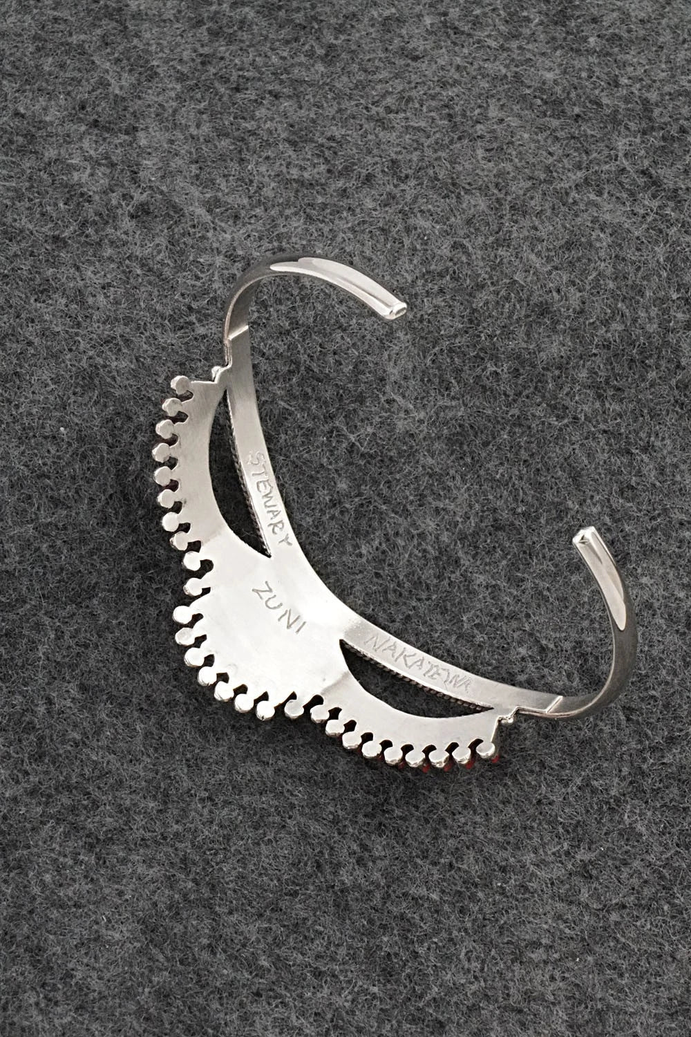 Coral & Sterling Silver Bracelet - Stewart Nakatewa