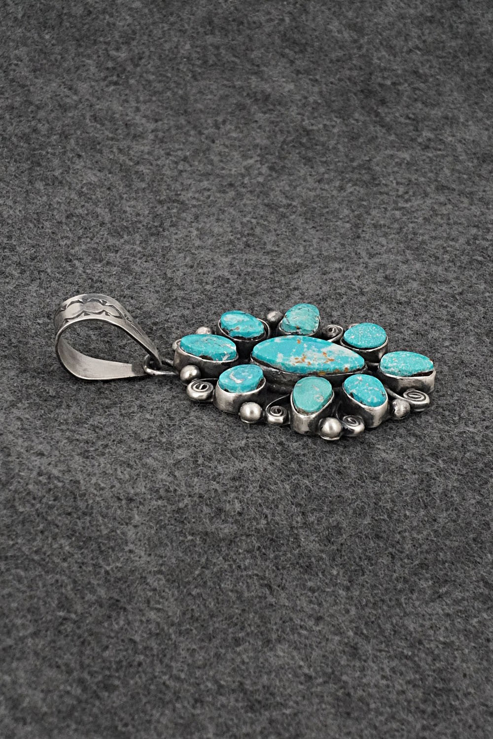 Turquoise & Sterling Silver Pendant - Travis Jim