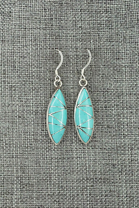 Turquoise & Sterling Silver Earrings - Evelyn Mahkee