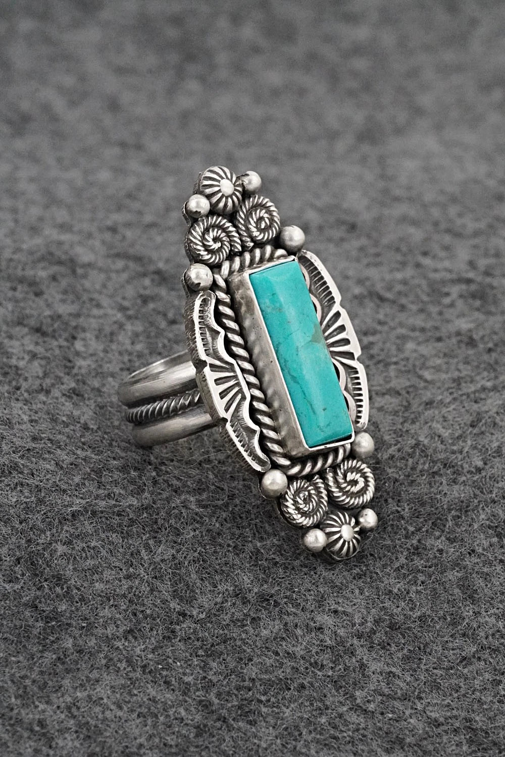 Turquoise & Sterling Silver Ring - Rosita Calladitto - Size 7