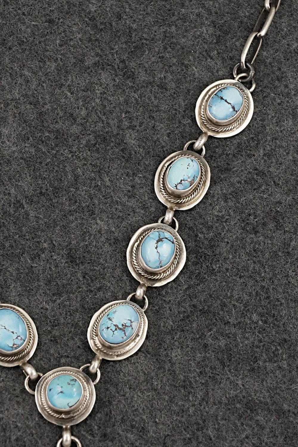 Turquoise & Sterling Silver Necklace and Earrings Set - Kathleen Livingston