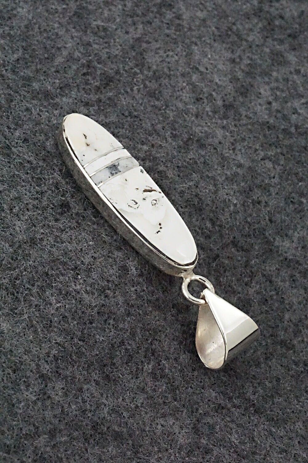 White Buffalo & Sterling Silver Pendant - Harold Smith