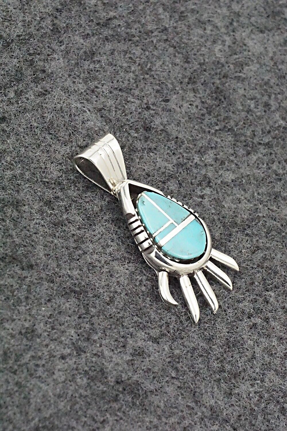 Turquoise & Sterling Silver Pendant - James Manygoats