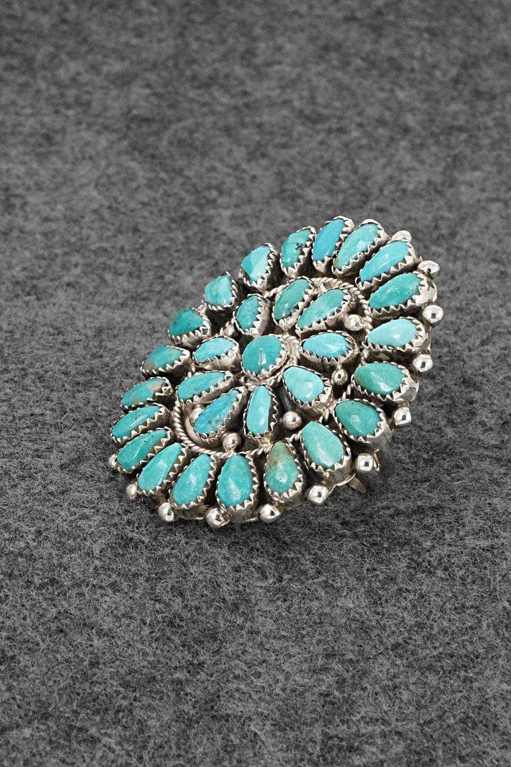Turquoise & Sterling Silver Ring - Eunise Wilson - Size Adj.
