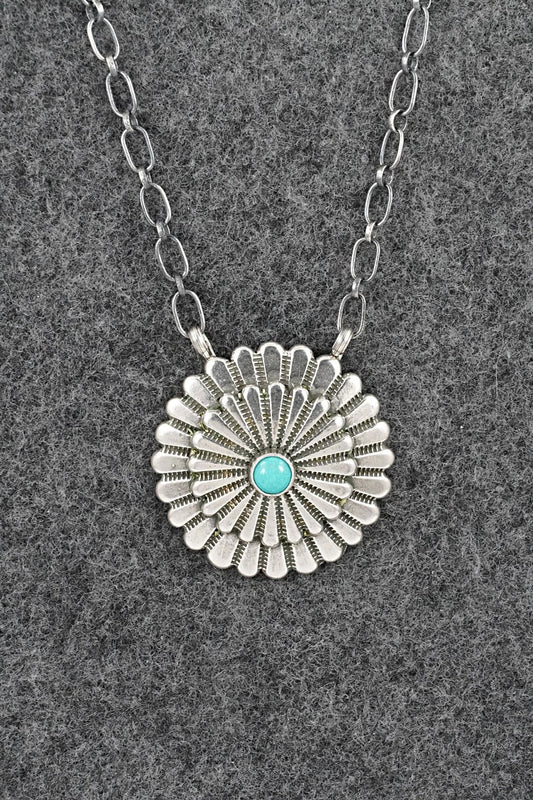 Turquoise & Sterling Silver Necklace - Sheldon Mariano