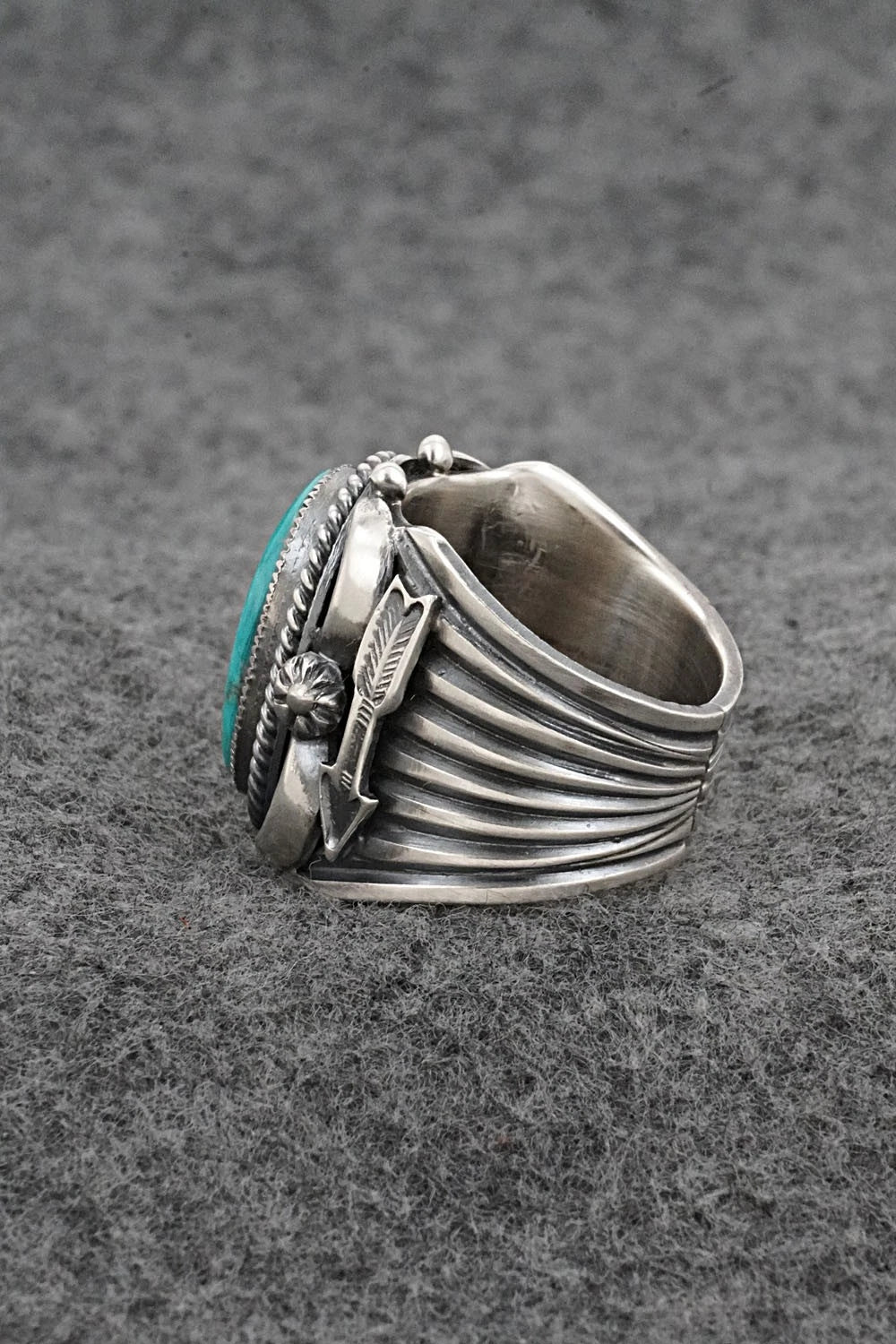 Turquoise & Sterling Silver Ring - Delbert Gordon - Size 8