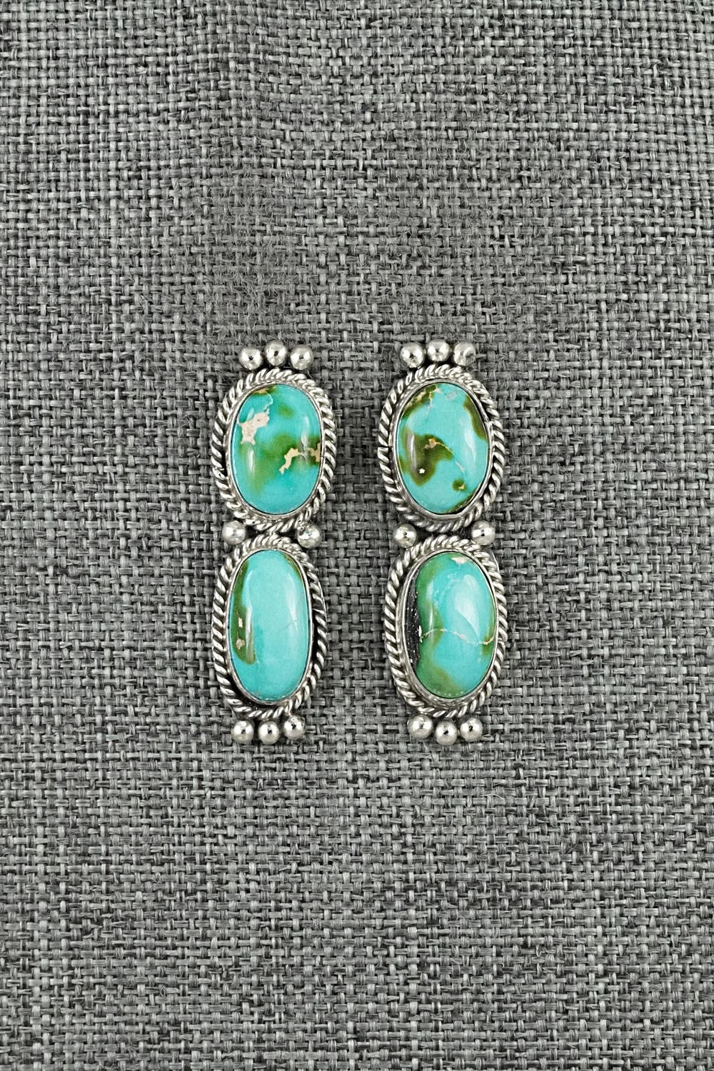 Turquoise & Sterling Silver Earrings - Rena Begay