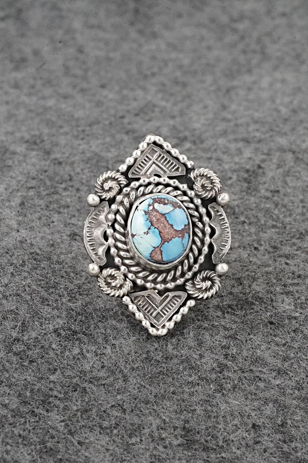 Turquoise & Sterling Silver Ring - Rosita Calladitto - Size 9