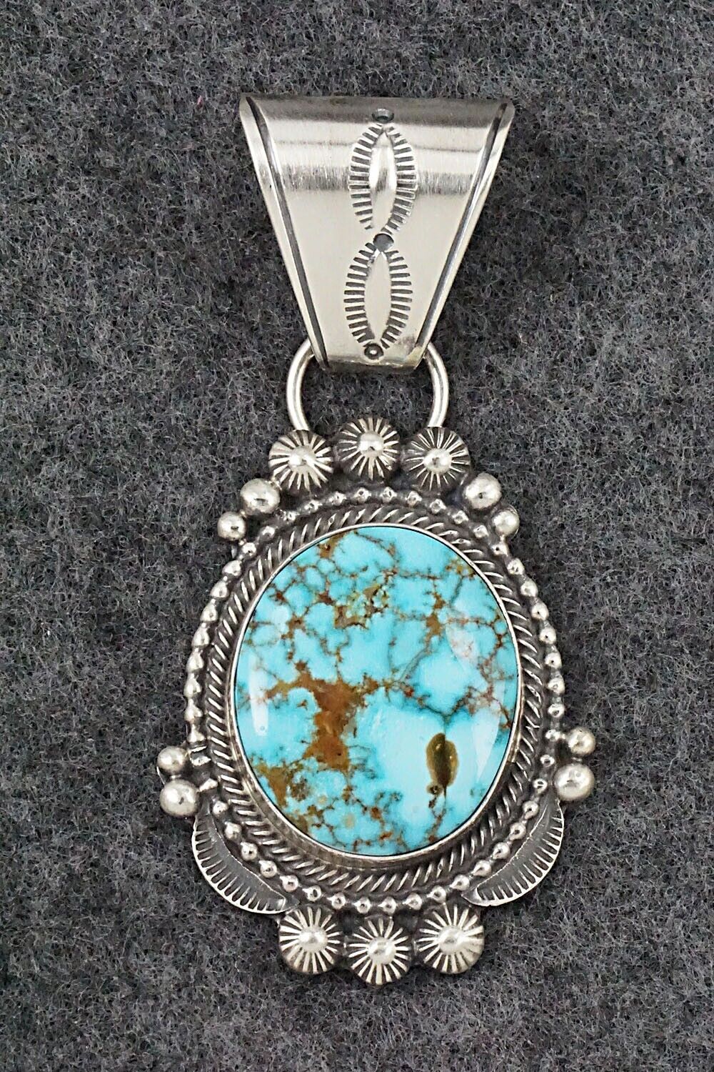 Turquoise & Sterling Silver Pendant - Tom Lewis