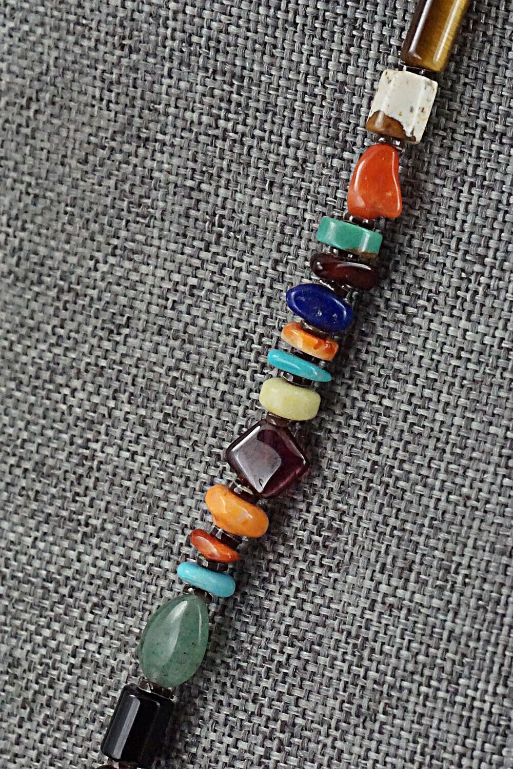 Multi Stone and Sterling Silver Necklace - Marcella Teller