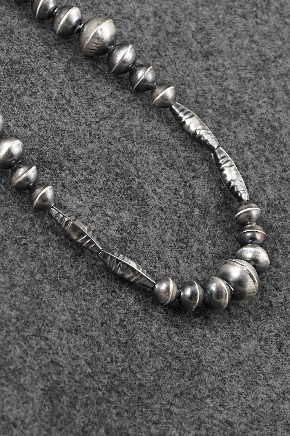 Sterling Silver Navajo Pearl Necklace 26" - Vintage