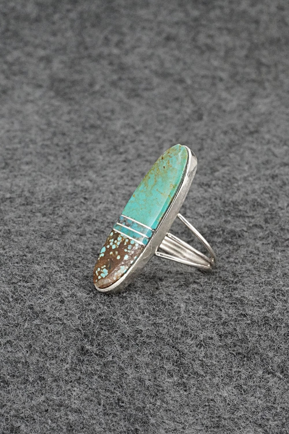Turquoise & Sterling Silver Ring - Harold Smith - Size 8
